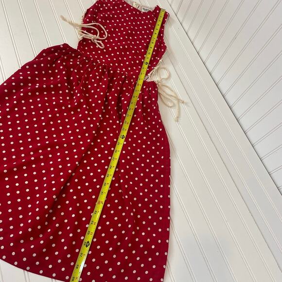 Clothes By American Two Shot Red Polka Dot Lace Up Side Cut Out Dress Size S - Picture 8 of 8
